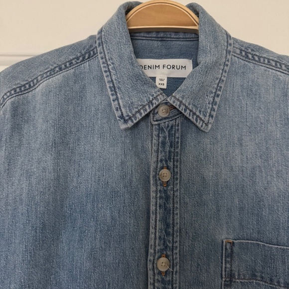 Aritzia THE '80S COMFY DENIM SHIRT XXS 7 Yrs Pctr Ths Bleu - Picture 4 of 5